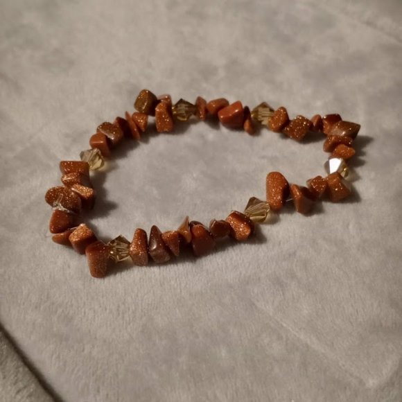 handmade goldstone and swarovski bracelet - Picture 1 of 1